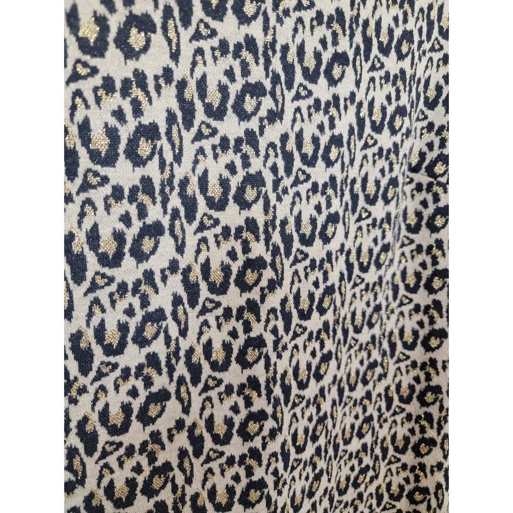 Belle Badgley Mischka Shift Dress Women's 10 Brown Black Gold Leopard Print - Picture 3 of 6